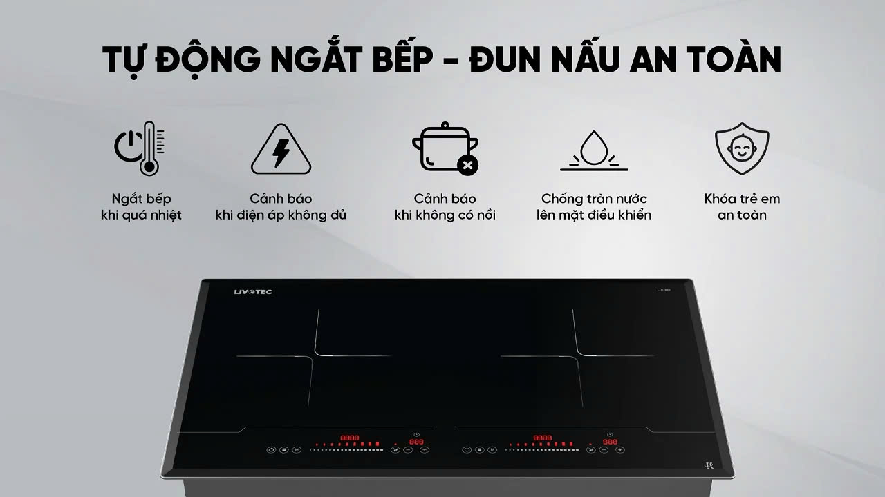 Bếp điện từ đôi Livotec LID-888 4.000W 9 mức công suất - Miễn phí vận chuyển toàn quốc - Bảo hành 24 tháng - Hàng chính hãng