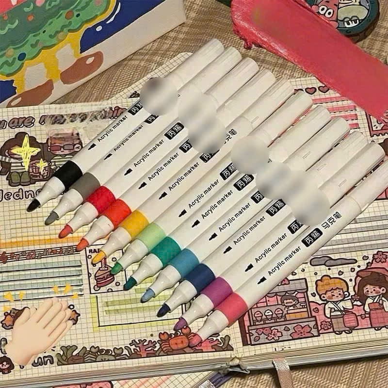 Bút Màu Acrylic Marker Tăng 50% Mực, Vẽ Trên Mọi Chất Liệu, Có Thể Vẽ Chồng Màu - HÀNG CHÍNH HÃNG MINIIN