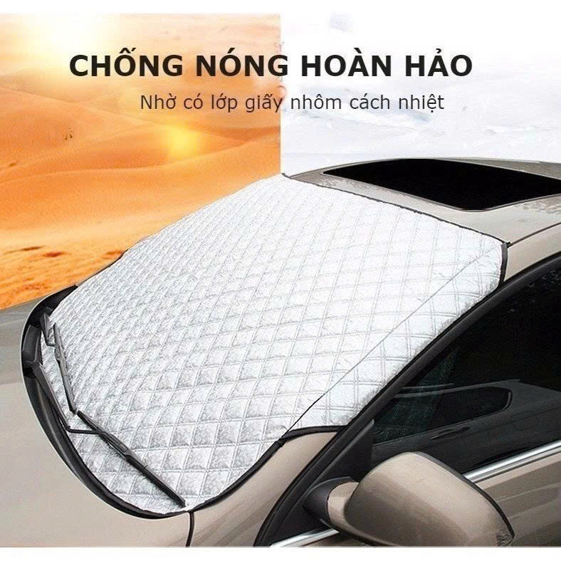 Bạt Che Nắng, Chống Nóng Kính Lái Ô Tô – Thiết Kế 3 Lớp Tráng Bạc Cao Cấp Cho Xe 4 Chỗ , 7 Chỗ , Kèm Túi Đựng Xịn Sò