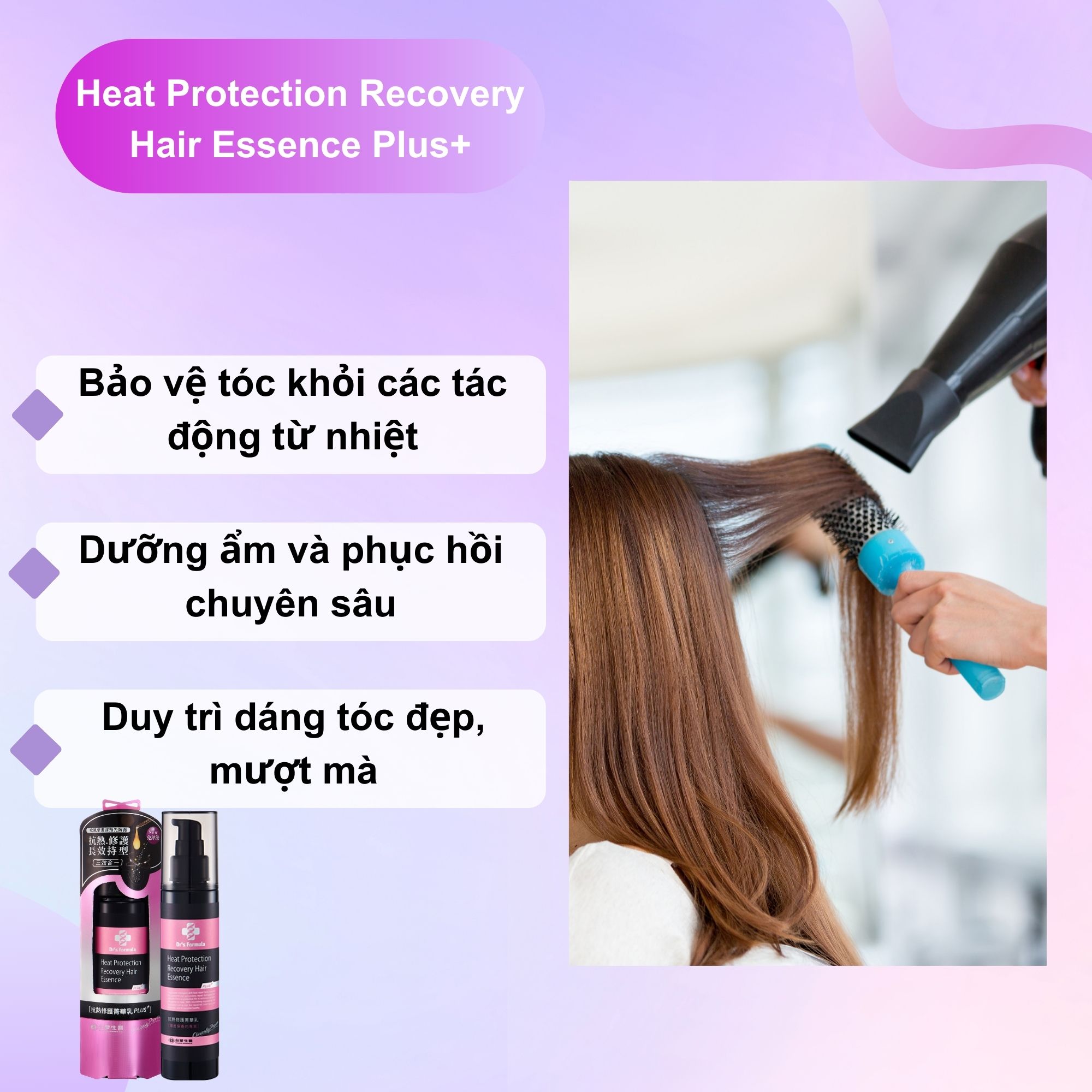 Tinh Chất Chăm Sóc Phục Hồi Bảo Vệ Tóc Trước Tác Động Nhiệt Dr