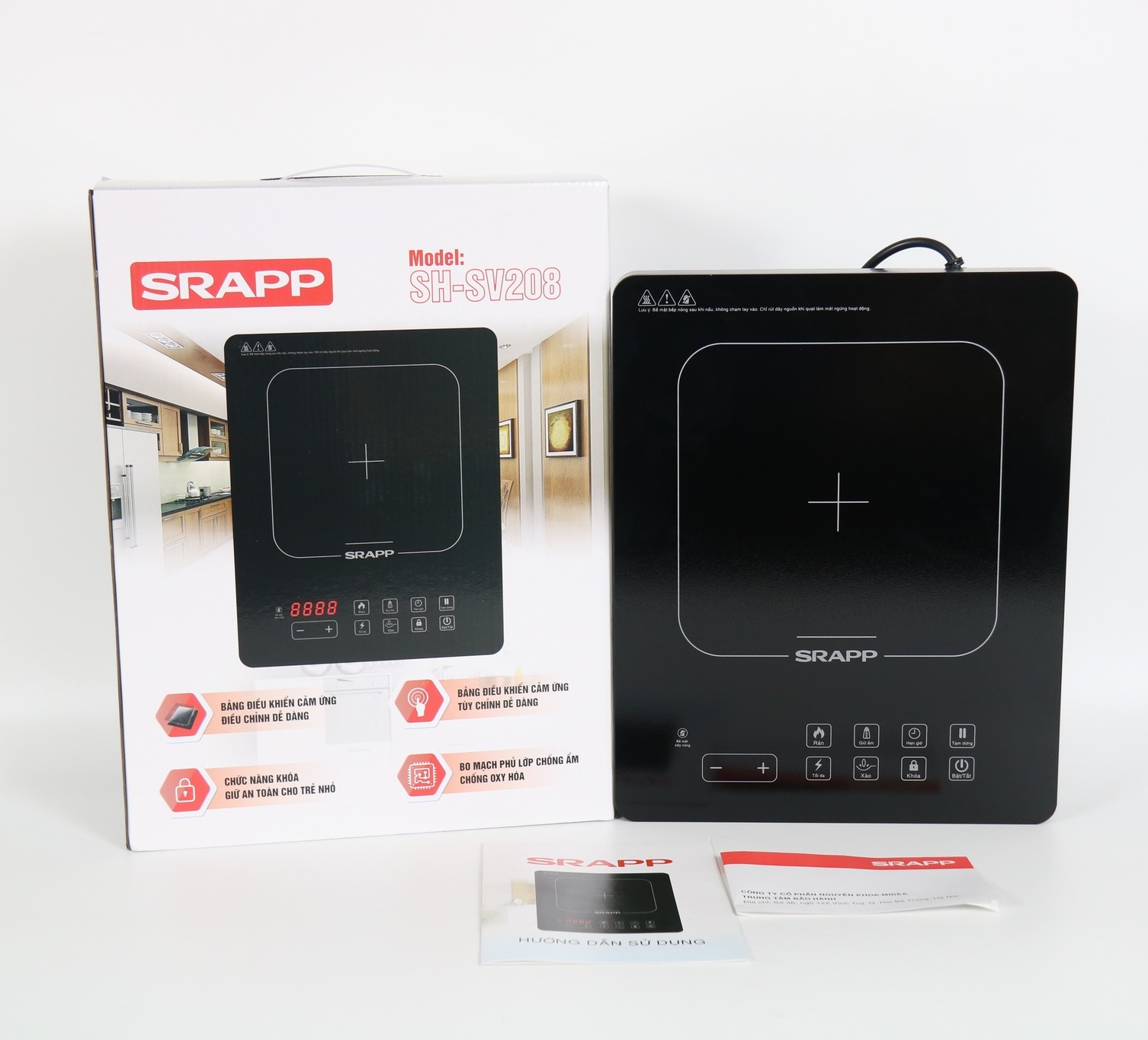 Bếp Hồng Ngoại Đơn Điện Tử Cảm Ứng SRAPP SH-SV208 - Hàng Chính Hãng
