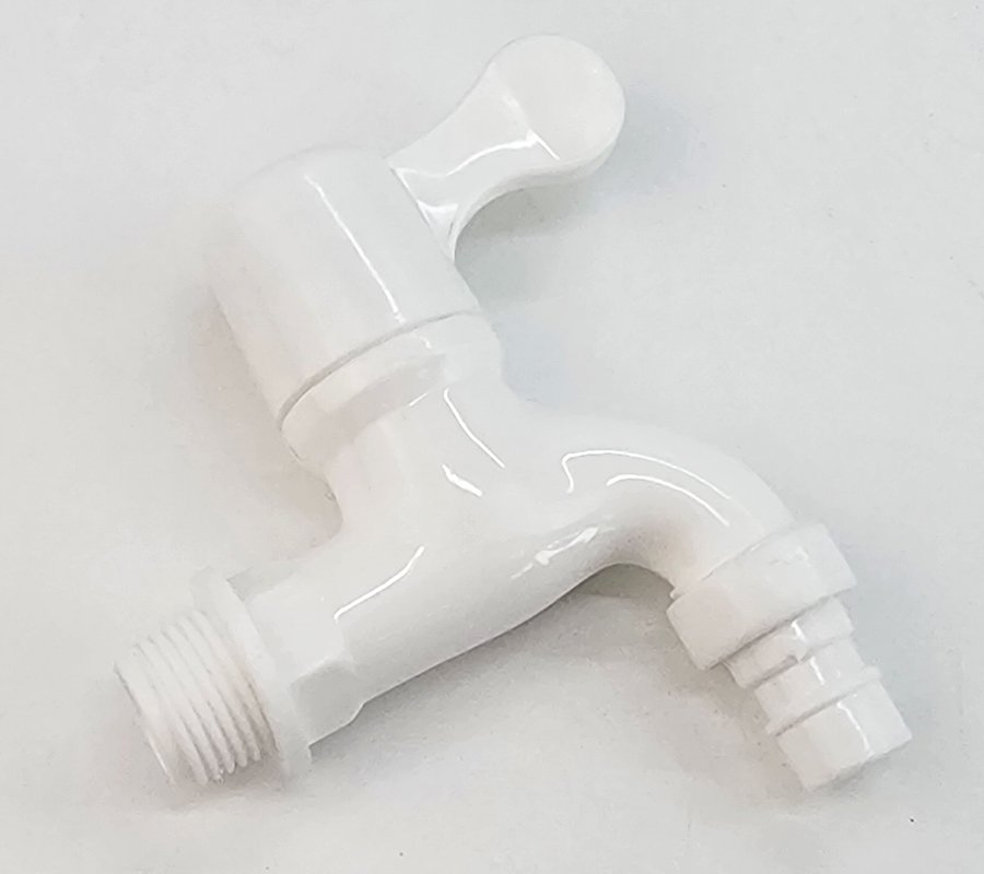 Bộ 3 vòi hồ tay gạt nhựa PP trắng, thân ngắn, ren 21-27mm Eurolife EL-VHT2127 (Trắng) (3 cái)