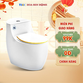 Bồn cầu trứng một khối TUSLO PRO COCT010 xả xoáy lỗ đôi mạnh mẽ, xả sạch chất thải vượt trội - Hoa Sen Home - Hàng chính hãng