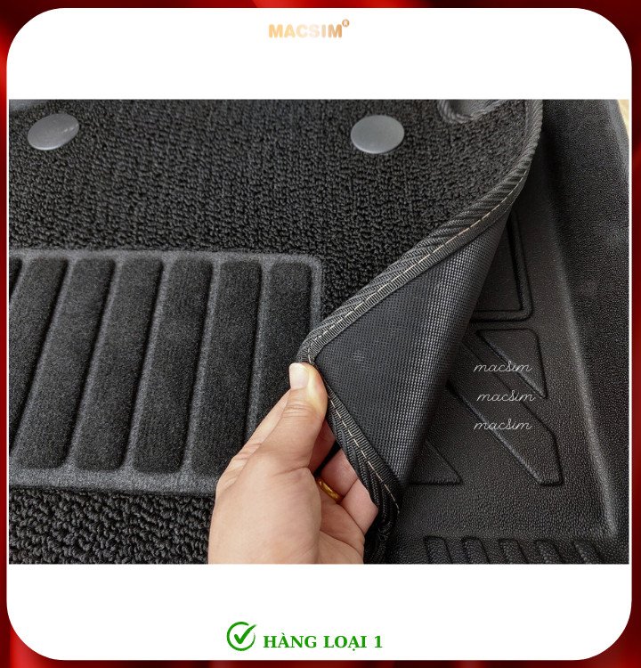 Thảm lót sàn ô tô 2 lớp cao cấp dành cho xe Ford Ranger/ Ford Raptor 2012-2021 (sd) nhãn hiệu Macsim chất liệu TPE màu đen