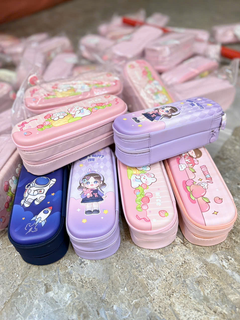 Hộp Bút Hai Ngăn Mặt Cứng In Nổi 3D Hình Hoạt Hình Dễ Thương Cho Bé Trai Bé Gái – Hộp Bút Học Sinh Tiểu Học - HÀNG CHÍNH HÃNG MINIIN