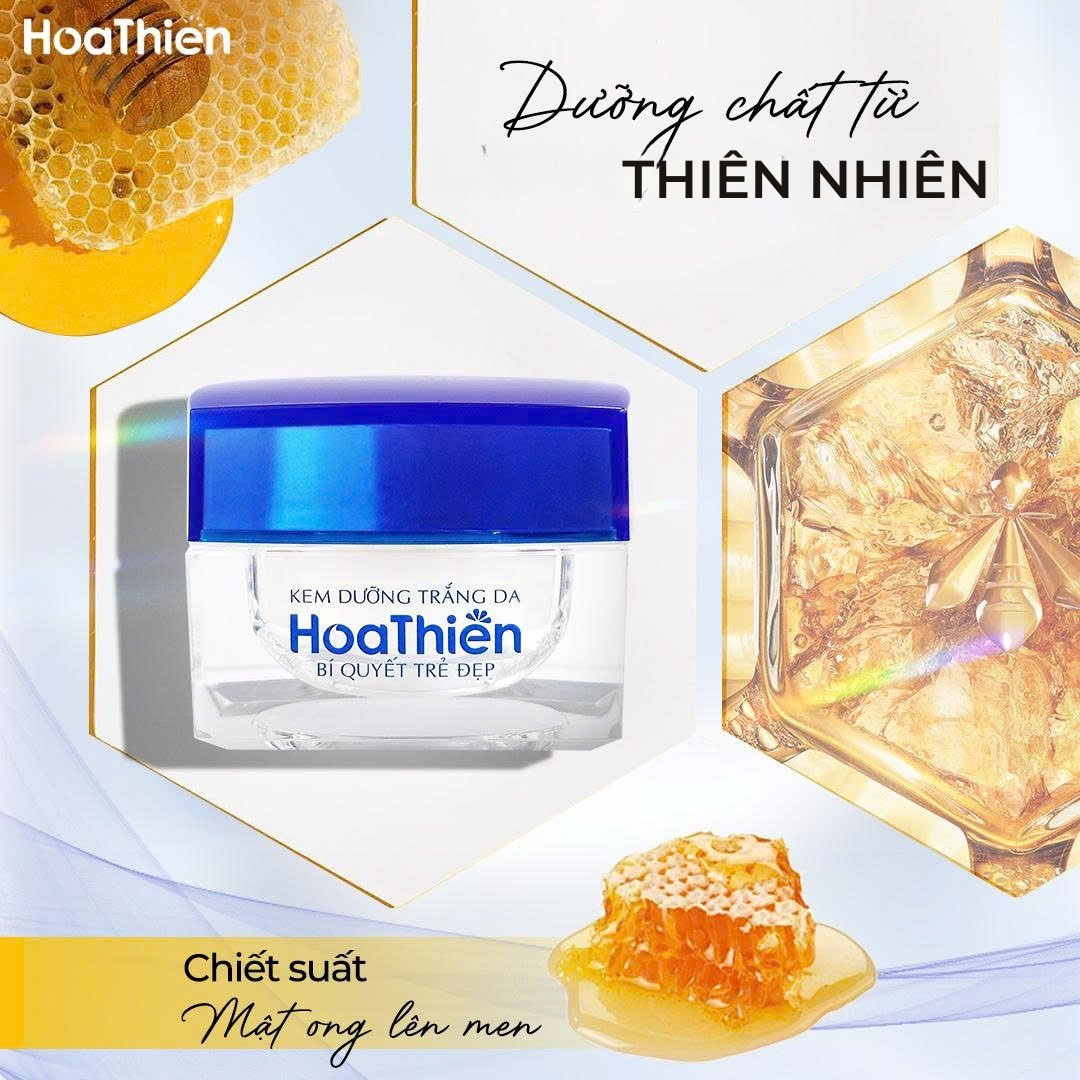 Bộ Đôi Trong Uống Ngoài Thoa Cân Bằng Nội Tiết, Dưỡng Trắng Sáng Da Viên Uống Hoa Thiên & Kem Dưỡng Trắng Da Hoa Thiên