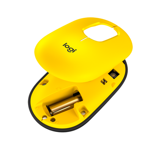 Chuột không dây Logitech Pop Mouse màu vàng-Hàng chính hãng