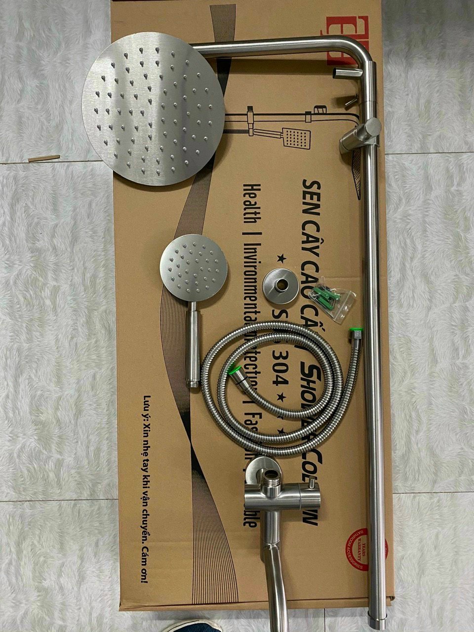 Bộ sen cây KG31 dùng cho nước lạnh, bát sen nước mạnh, dễ dùng được cho mọi nhà vệ sinh tiện lợi, siêu bền inox304- Hàng chính hãng