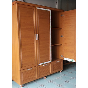 Tủ áo nhôm siêu bền Grando ECo Tundo 1m5 x 1m9, hoàn toàn bằng nhôm lá cứng
