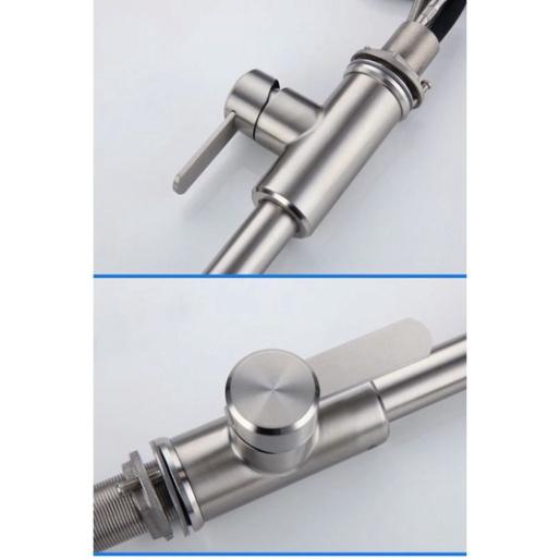 VÒI RỬA bát 2 ĐƯỜNG NÓNG LẠNH INOX SUS304 XƯỚC MỜ, nhãn hiệu ROSLER RL-802, SANG TRỌNG, AN TOÀN, BỀN BỈ DT