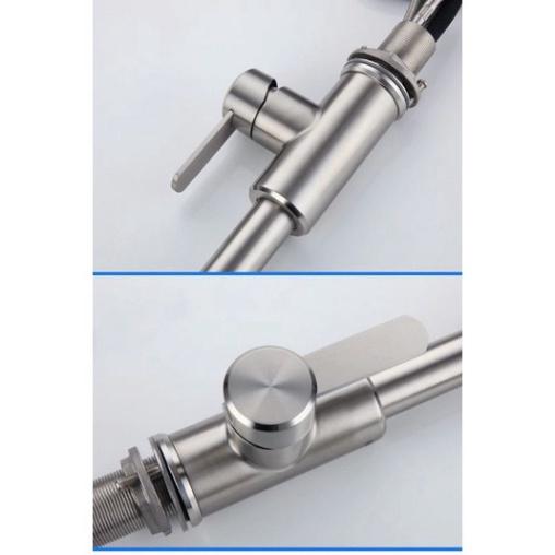 VÒI RỬA bát 2 ĐƯỜNG NÓNG LẠNH INOX SUS304 XƯỚC MỜ, nhãn hiệu ROSLER RL-802, SANG TRỌNG, AN TOÀN, BỀN BỈ DT