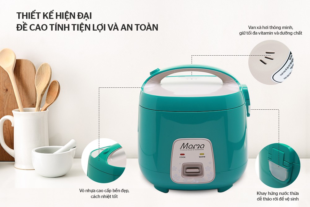 Nồi cơm điện 1.8L Sunhouse Mama SHD8652G - Hàng chính hãng