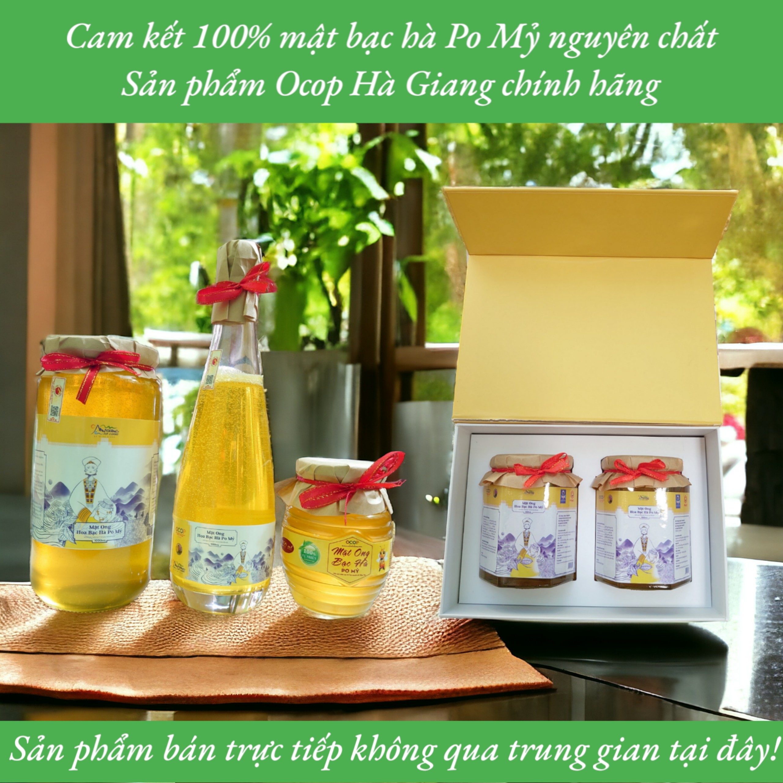 MẬT ONG BẠC HÀ PO MỶ OCOP HÀ GIANG CHÍNH HÃNG 500ML, MẬT ONG BẠC HÀ NGUYÊN CHẤT ĐẶC SẢN HÀ GIANG