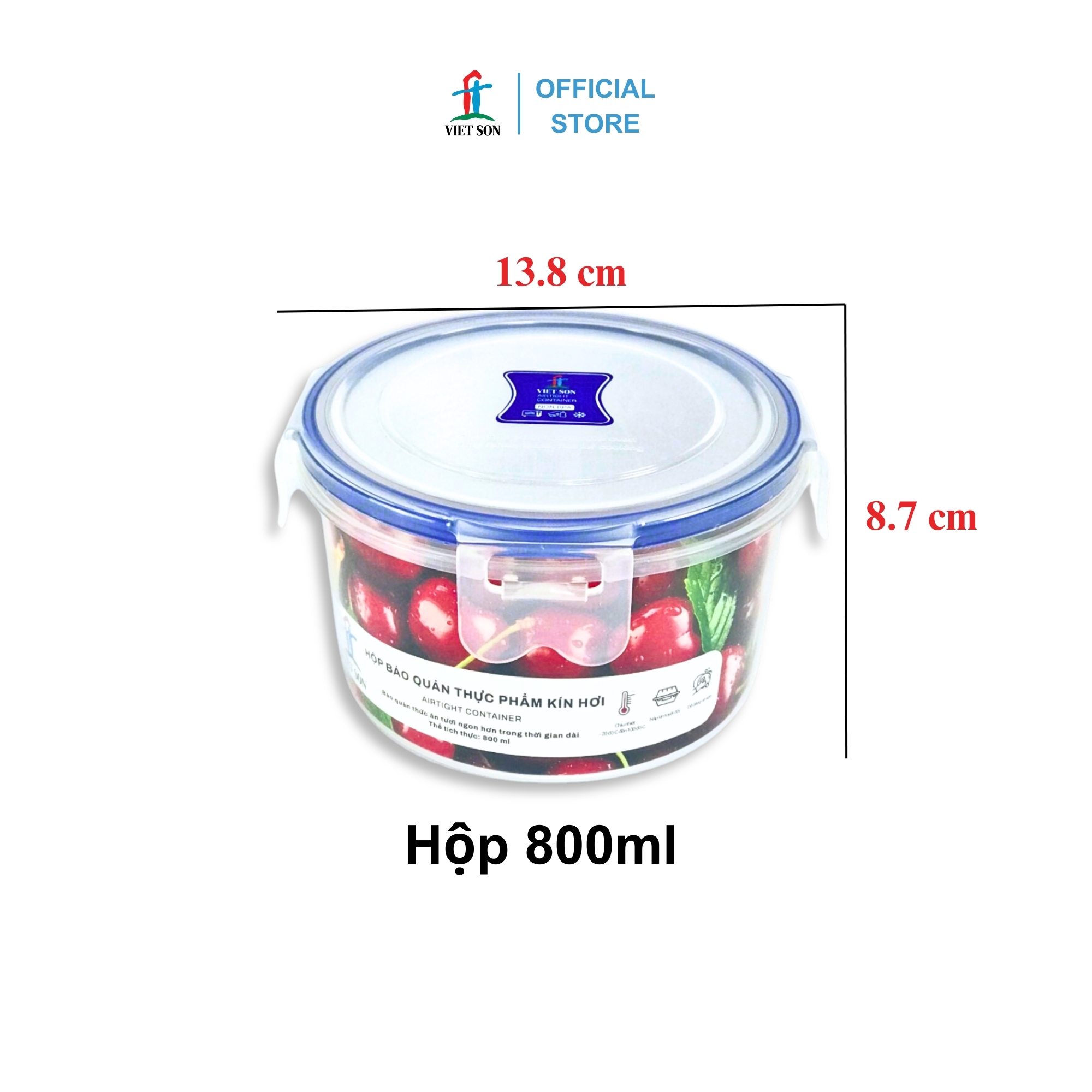 Hộp Nhựa Việt Son Lock Kín Hơi (Bộ 8 Hộp) Đựng Thực Phẩm