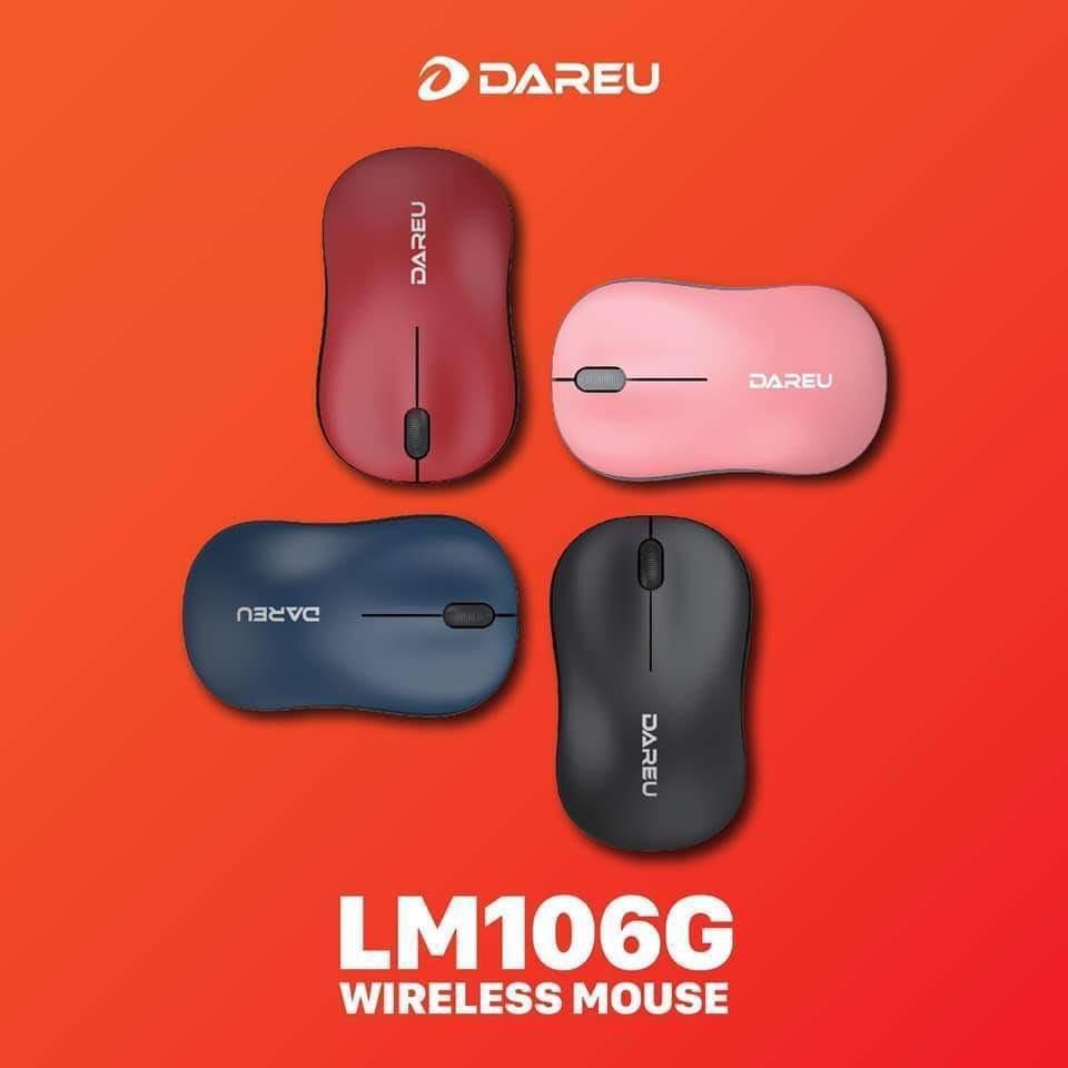 Chuột không dây Dareu LM106G Black/ Red /Blue / Pink / White - Hàng Chính Hãng