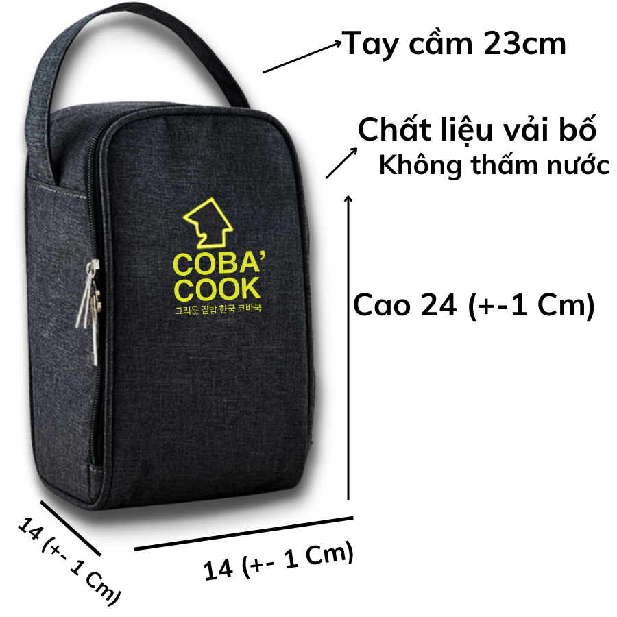 Bộ 3 hộp tròn 400ml đựng cơm kèm túi hộp thủy tinh chịu nhiệt cường lực COBA
