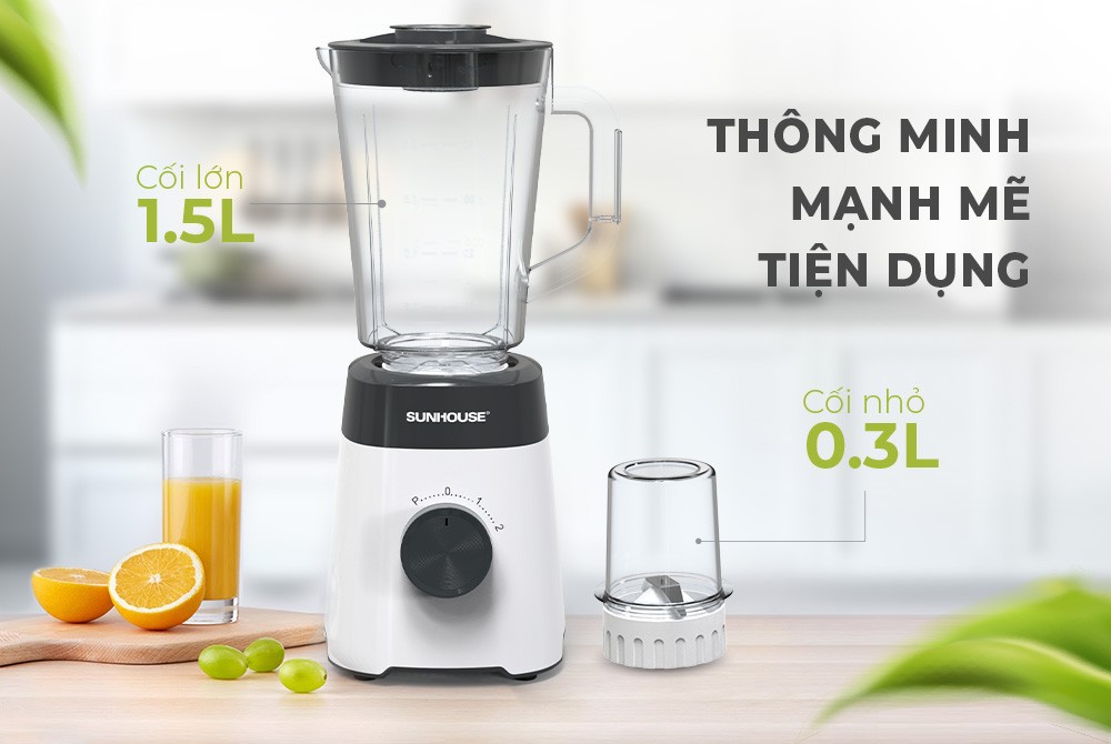 Máy xay sinh tố SUNHOUSE SHD5114 công suất 450W siêu khỏe xay được đá viên - Hàng chính hãng