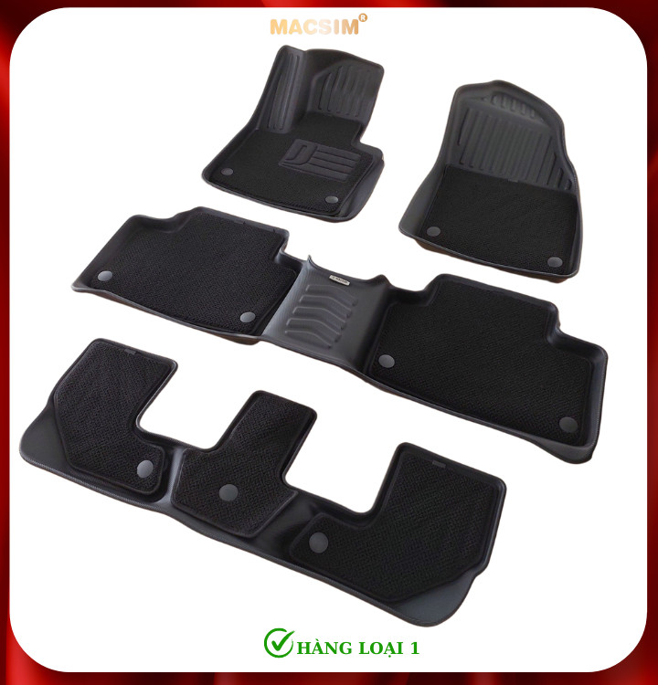 Thảm lót sàn ô tô 2 lớp cao cấp dành cho xe Volvo XC90 2012 - nay (qd) nhãn hiệu Macsim chất liệu TPE màu đen