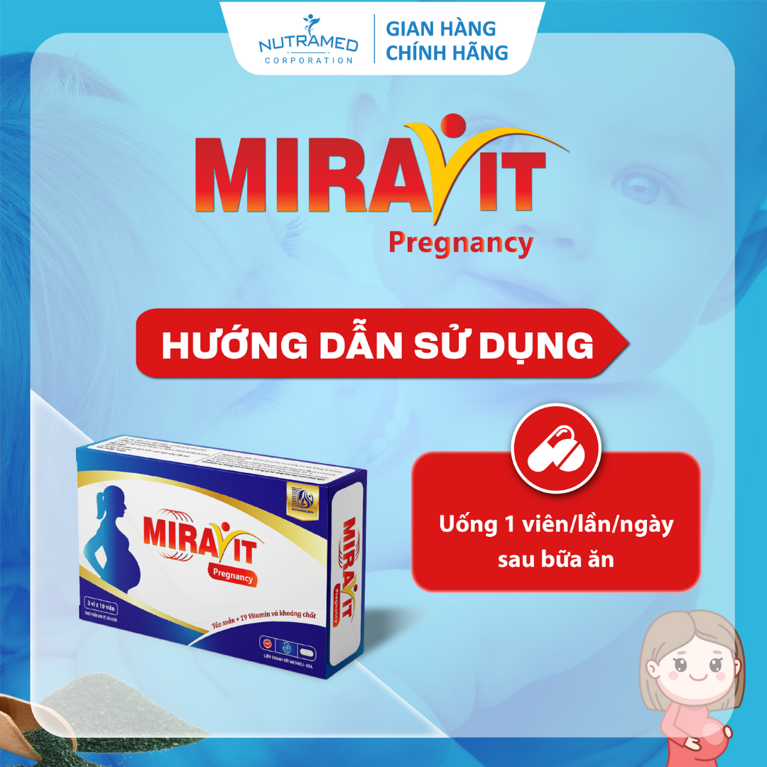 Viên uống Miravit Pregnancy bổ sung dưỡng chất thiết yếu cho phụ nữ mang thai (30 viên) - Nutramed