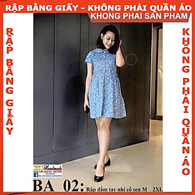 Rập giấy mã BA02- Rập đầm bầu cổ sen (BẢN VẼ)