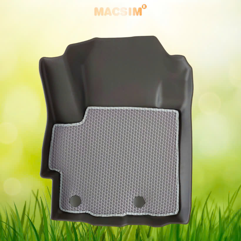 Thảm 2 lớp (sd3) dạng lưới lục giác cho Mitsubishi Xpander 2020-2025 (màu ghi) bề mặt cao su siêu sạch nhãn hiệu Macsim