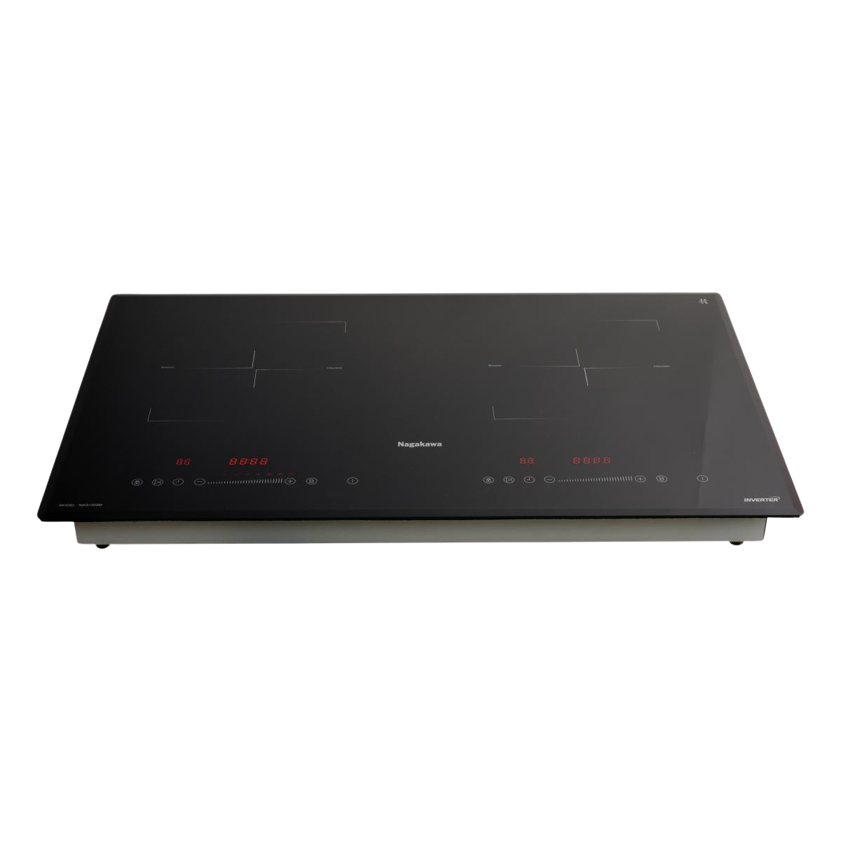 Miễn phí giao lắp toàn quốc - Bếp Âm Từ Đôi Premium Nagakawa NAG1202M (73 cm) - Made in Malaysia - Bảo hành 5 năm - Hàng Chính Hãng