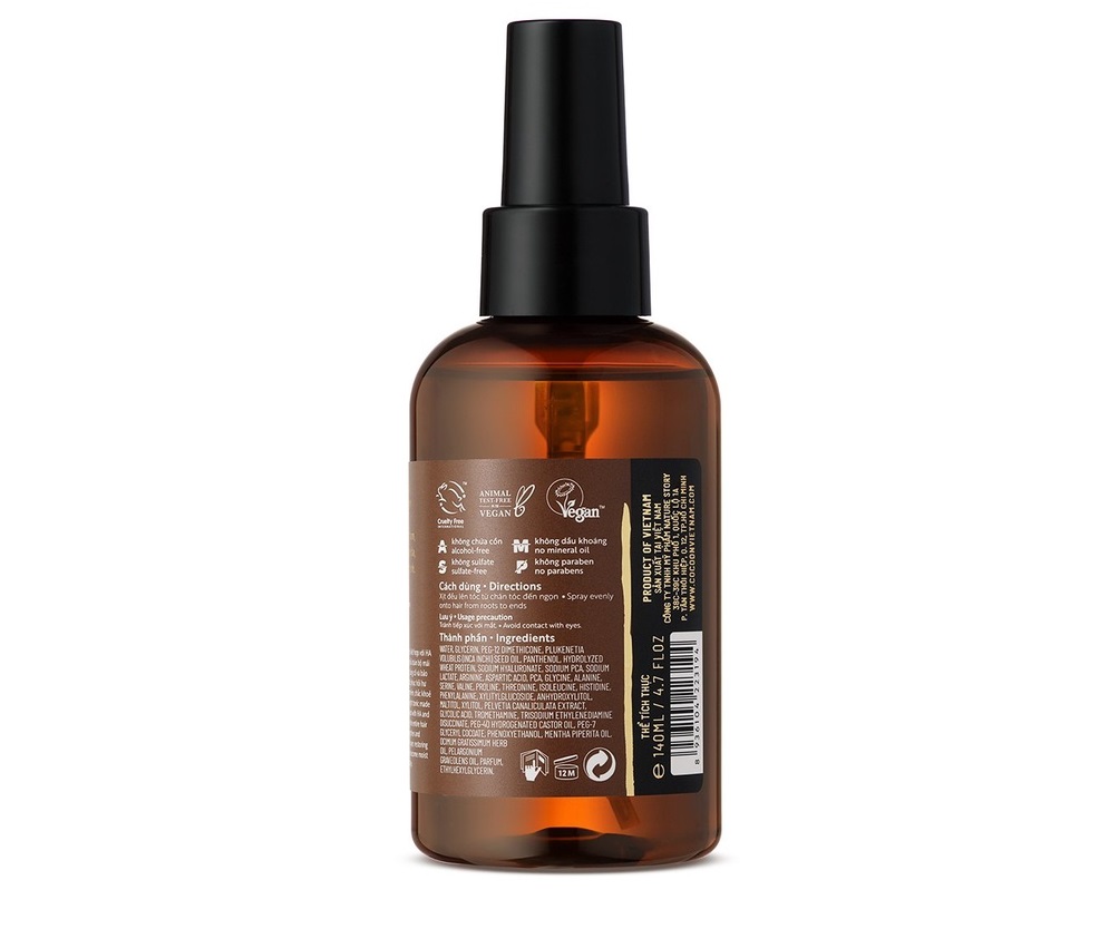 Combo Nước dưỡng tóc Sa-chi Cocoon 140ml + Serum Sa-chi phục hồi tóc Cocoon 70ml