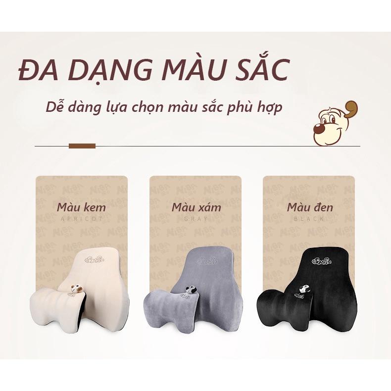 Bộ Gối Tựa Đầu Ô Tô, Gối Tựa Lưng Ô Tô Cao Su Non Cao Cấp Chống Mỏi Cổ, Siêu Đàn Hồi, Không Bị Sờn, Xẹp Lún