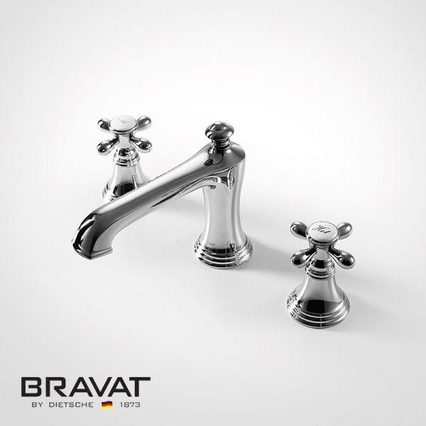 Vòi chậu nóng lạnh 3 lỗ Bravat F251199CP-ENG