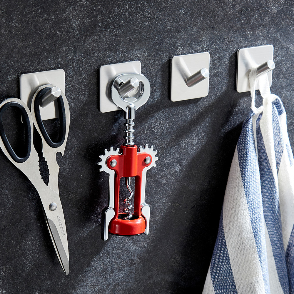 Móc Treo Đồ, Treo Khăn Nhà Tắm, Phòng Ăn Dán Tường Inox 304