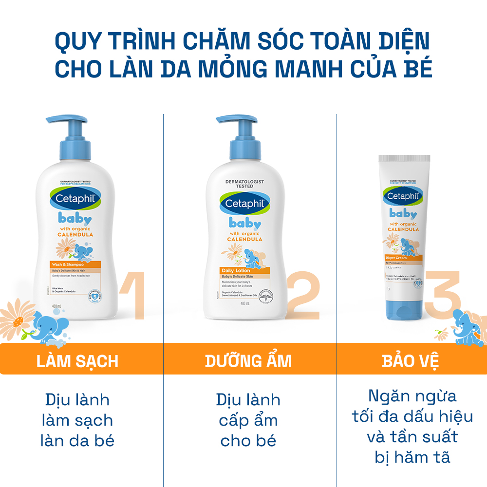 Kem chống hăm tả dịu lành CETAPHIL BABY DIAPER CREAM CALENDULA 70G