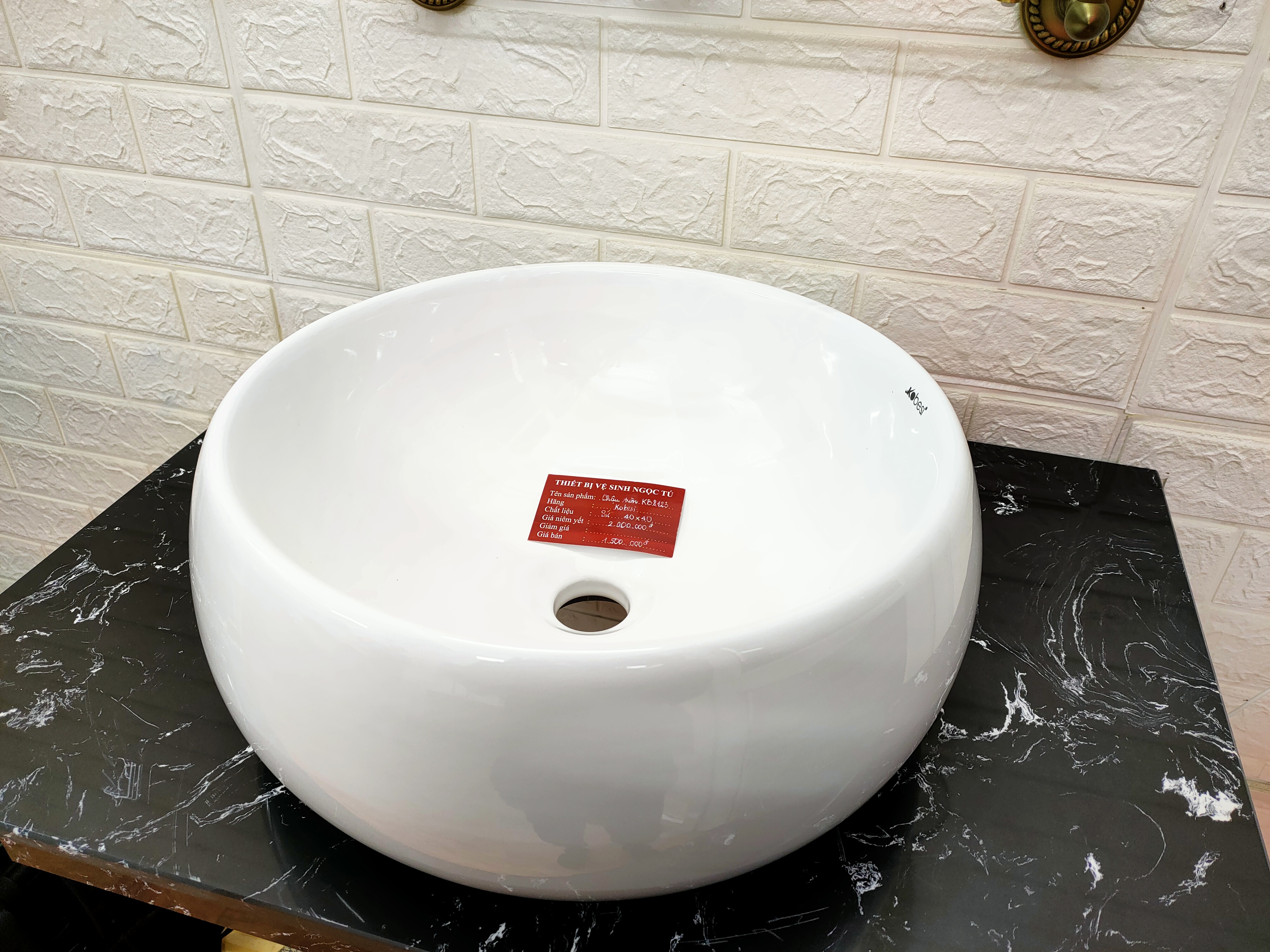 Chậu lavabo đặt bàn TRÒN,TRẮNG GROVES GRLV8123 (410x410x150)