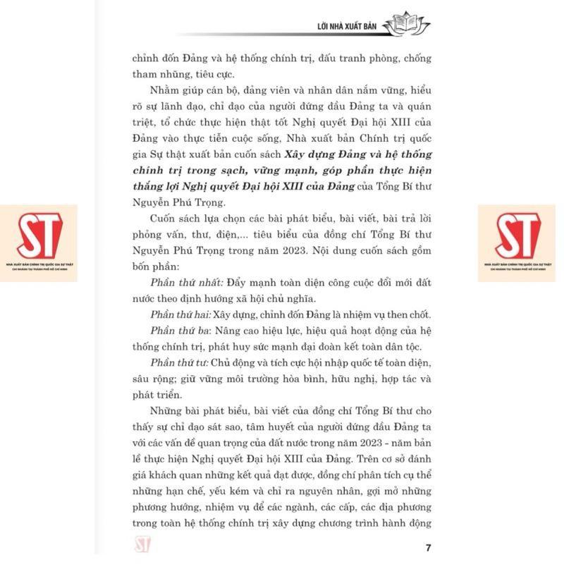 Sách - Xây Dựng Đảng Và Hệ Thống Chính Trị Trong Sạch, Vững Mạnh Góp Phần Thực Hiện Thắng Lợi Nghị Quyết Đại Hội XIII