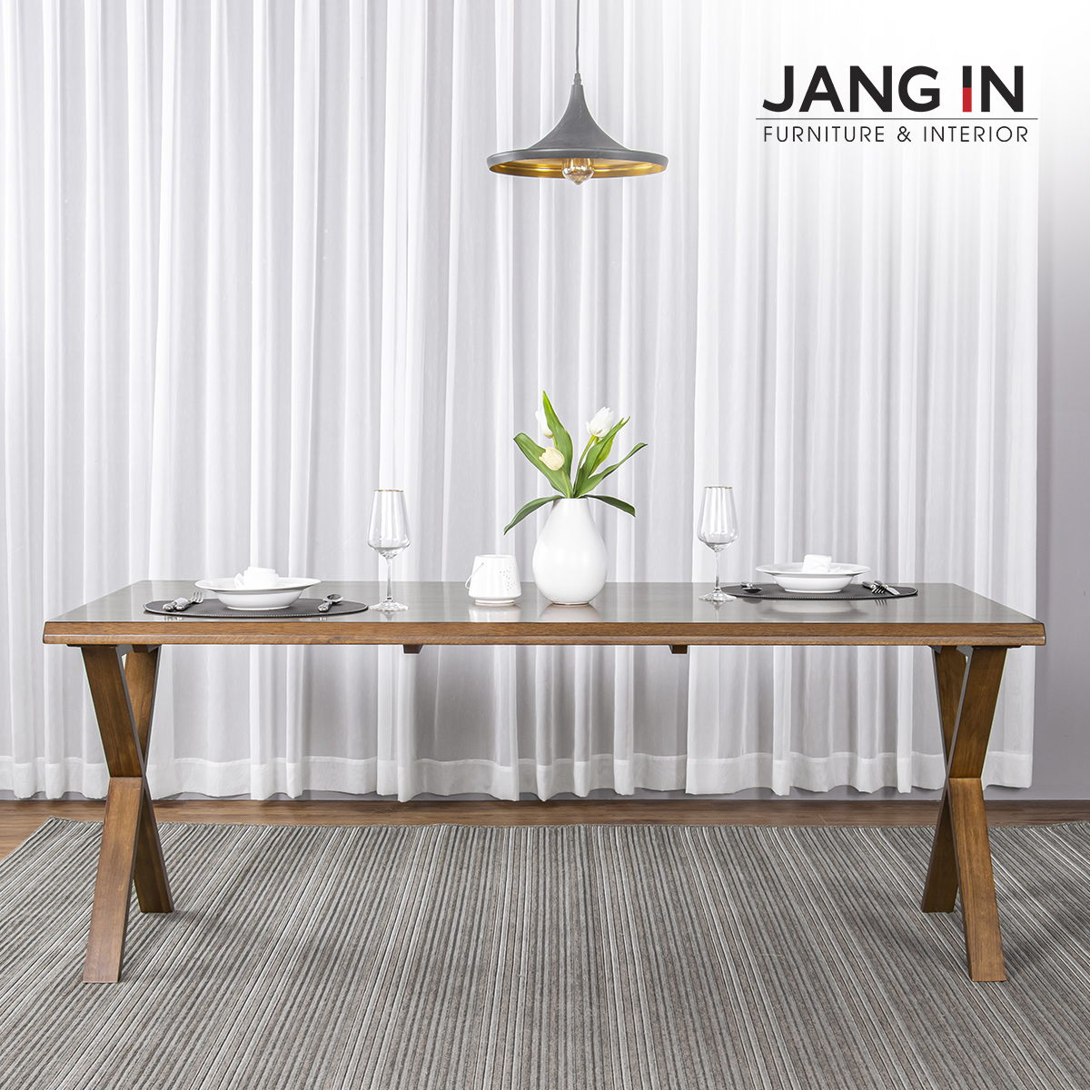 Bộ Bàn Ăn Forest 6 Chỗ Ghế 3 + Ghế Dài Jang In