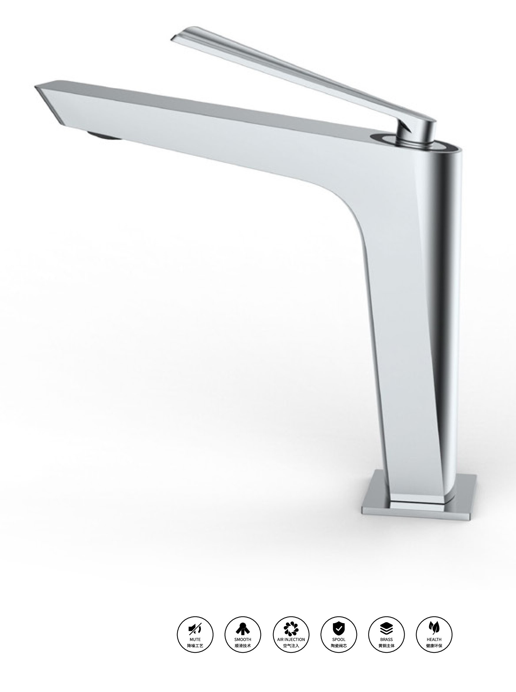 VÒI LAVABO ĐỒNG THAU NÓNG LẠNH EUROVINTO CAO CẤP MÃ 6803