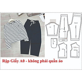 Rập Giấy bộ quần bagy áo thun mã 250