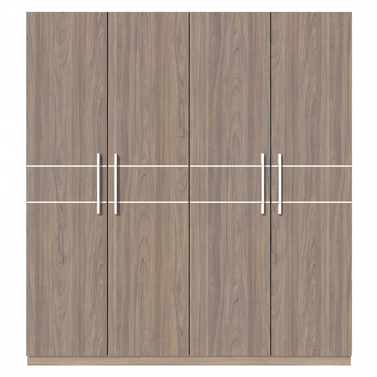 Tủ quần áo gỗ MDF Tundo 4 cánh 3 ngăn đứng màu óc chó 180 x 55 x 200cm