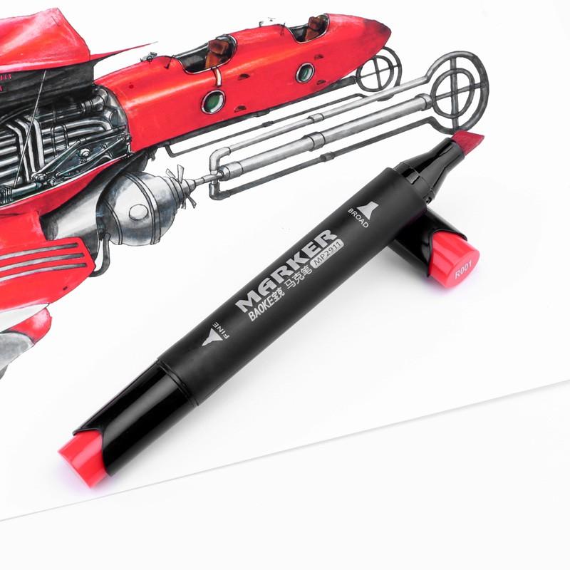 ART MARKER-Hộp 12/18/24 Màu bút lông dầu 2 đầu dùng vẽ mỹ thuật -BAOKE-MP2931