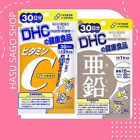 Combo Viên uống DHC Ngừa mụn - Mờ thâm 30 Ngày (Kẽm & Vitamin C)