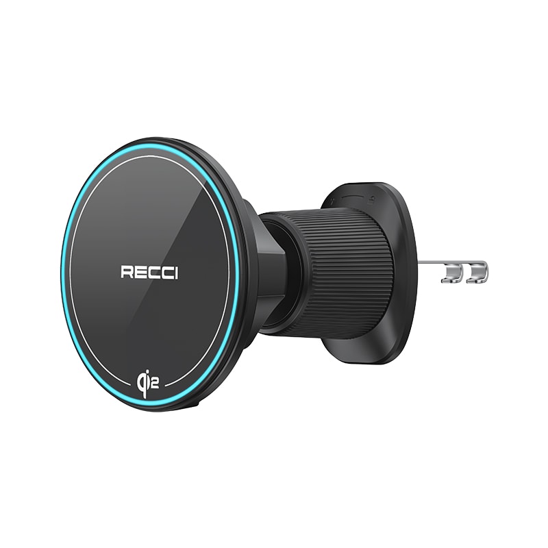Đế giữ điện thoại tích hợp nam châm và sạc không dây dùng trên xe ô tô RECCI RHO-C43 Hàng chính hãng