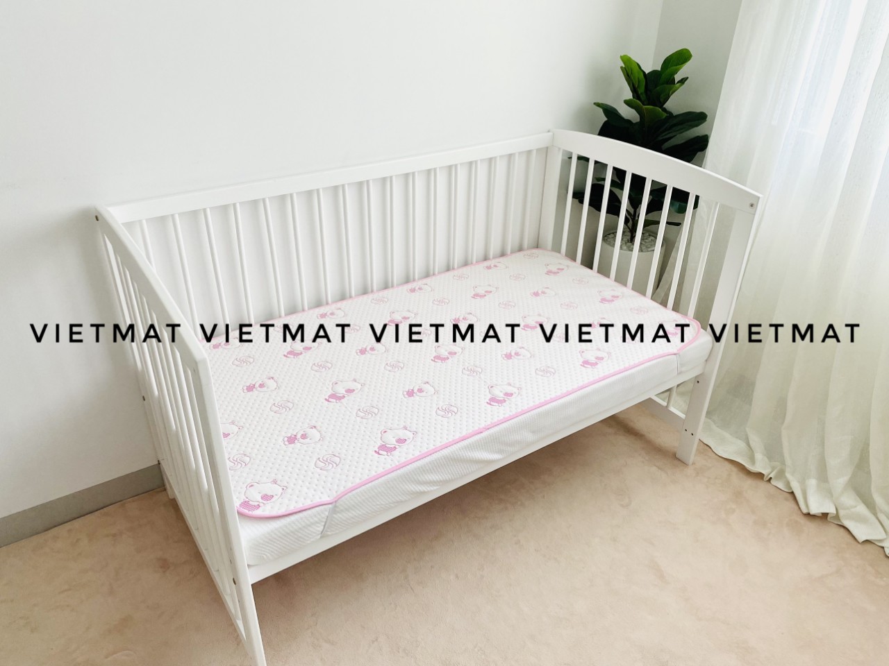 Combo 2 Tấm Lót Chống Thấm VIETMAT Màu Hồng (Size 80 x 120 cm)