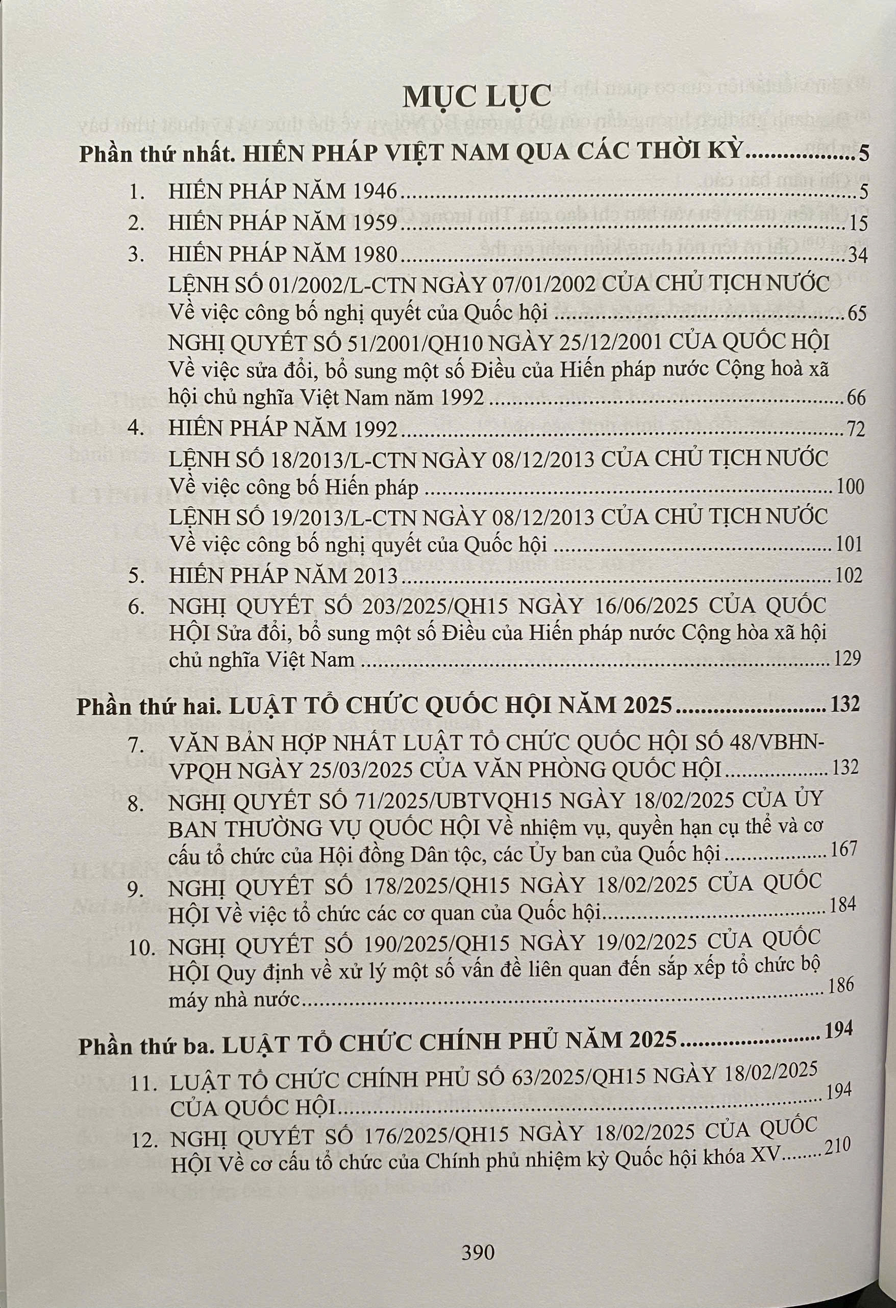 Hiến Pháp Việt Nam Qua Các Thời Kỳ, Các Bản Hiến Pháp Năm 1946, Năm 1959, Năm 1980, Năm 1992, Năm 2013 ( Sửa Đổi, Bổ Sung Năm 2025)