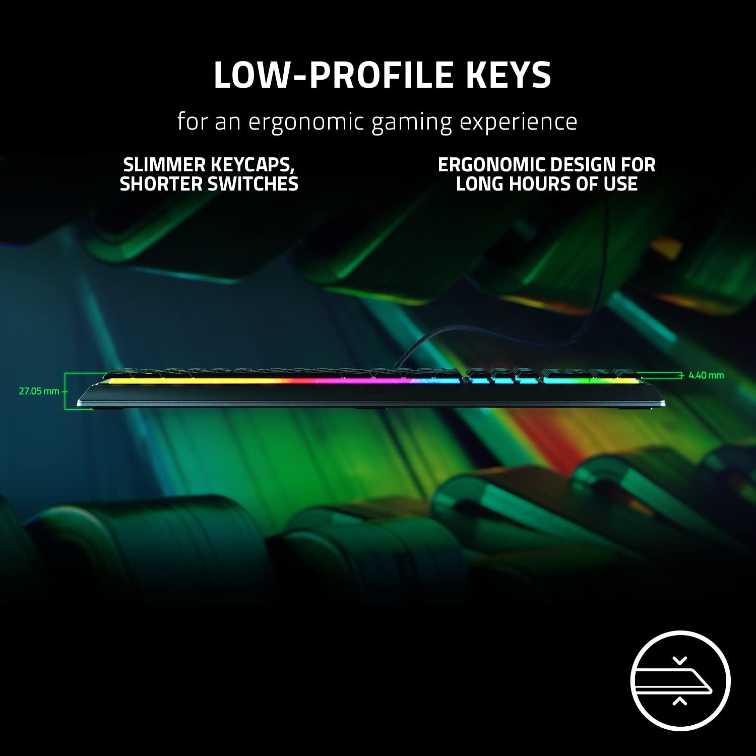 Bàn phím Razer Ornata V3 Low-profile Mecha-membrane RGB Keyboard_RZ03-04460100-R3M1