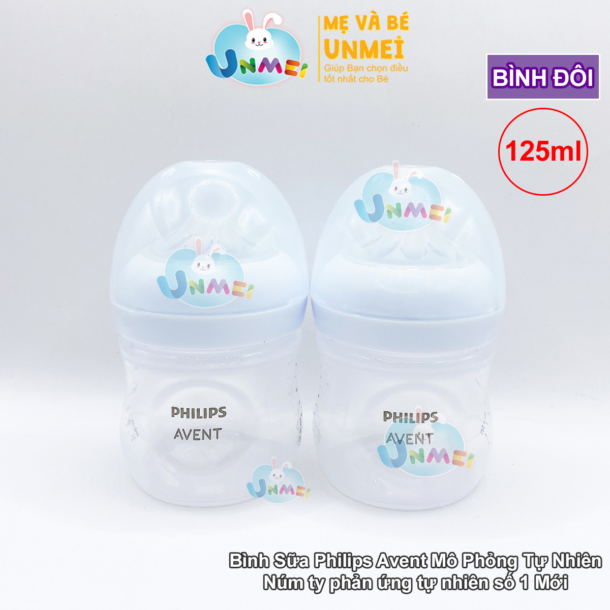 Bình sữa mô phỏng tự nhiên mới hiệu Philips Avent cho trẻ từ 0 tháng tuổi (125ml-đôi)_SCY900.02