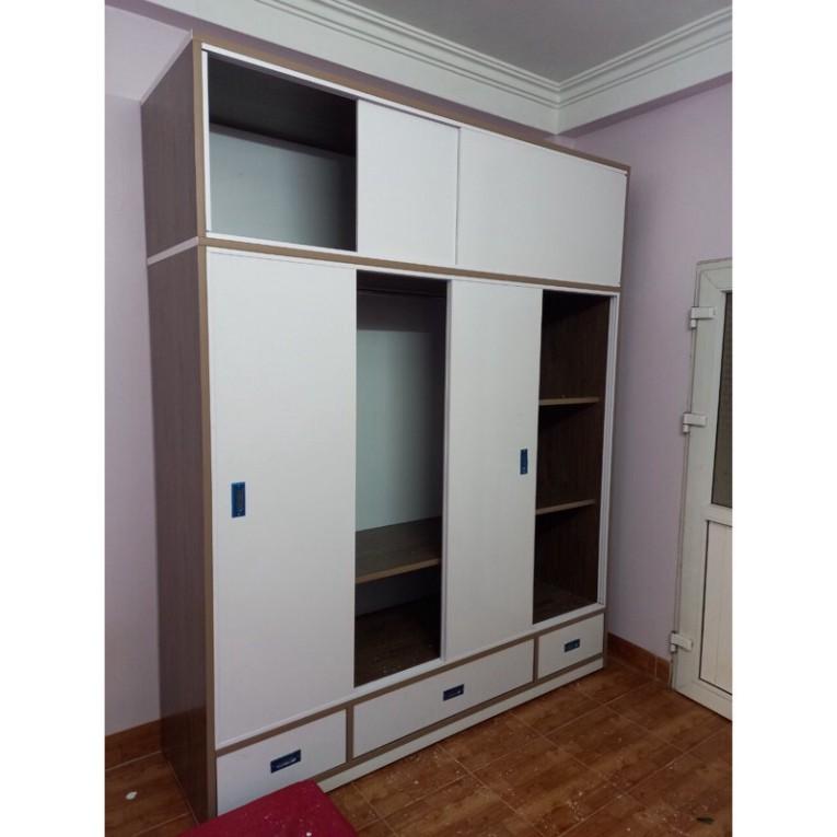 Tủ quần áo lắp đặt tận nhà nhựa nội thất cao 2m4 ngang 2m05