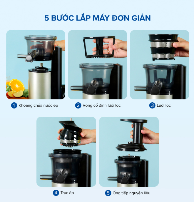 Máy ép chậm 1,5 lít Panasonic MJ-L500SRA (Công suất 200W)- Hàng chính hãng