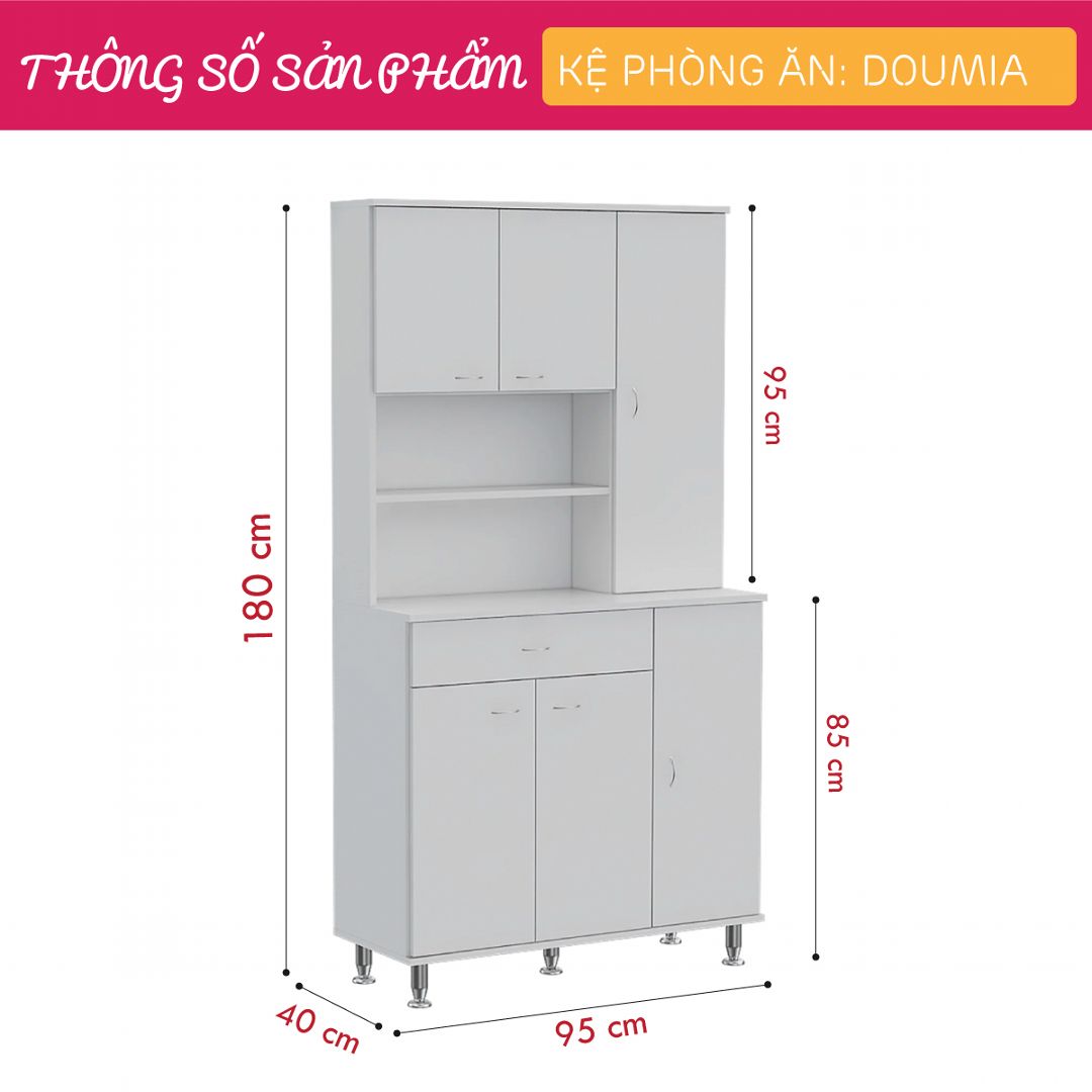 Tủ nhà bếp bằng gỗ thiết kế đơn giản SMLIFE Doumia