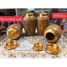 Hôp đựng trà (chè ) bằng gỗ bách xanh thơm nức kt cao 19×11cm 