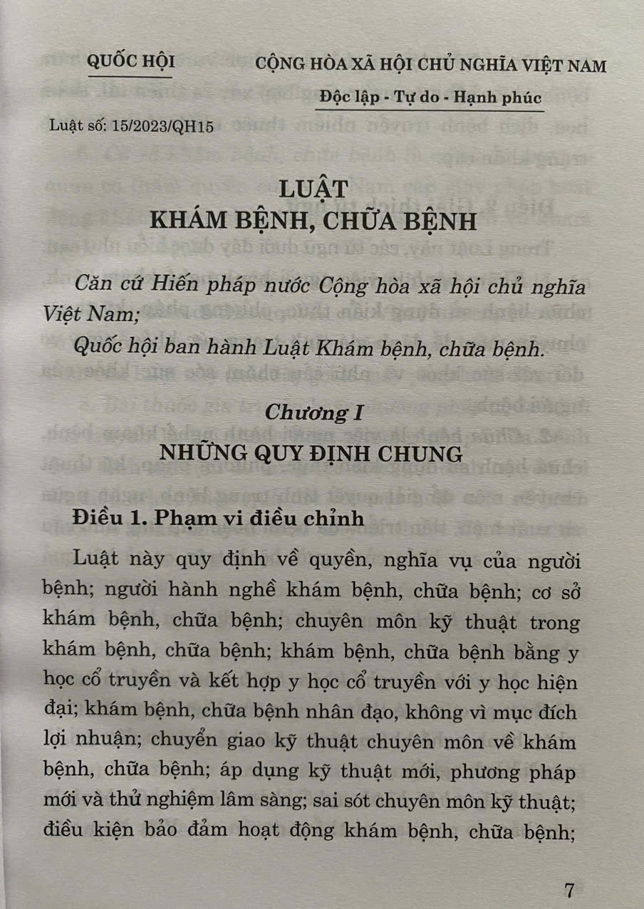 Luật Khám Bệnh, Chữa Bệnh