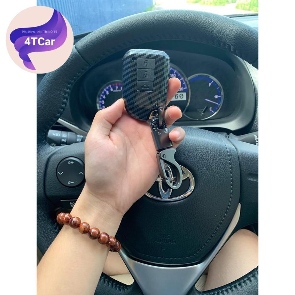 ỐP CHÌA KHÓA DÀNH CHO XE TOYOTA VIOS 2019 2020- BỌC BẢO VỆ CHÌA KHÓA VÂN CACBON CHO XE Ô TÔ M19